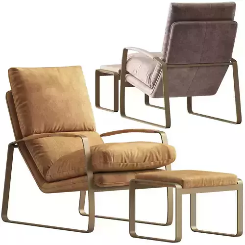 Bella Casa Fagan Suede Lounger 3D model
