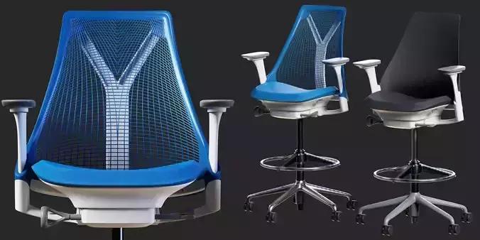 Herman Miller - Sayl Chair Stool - PBR - HQ Low-poly 3D model