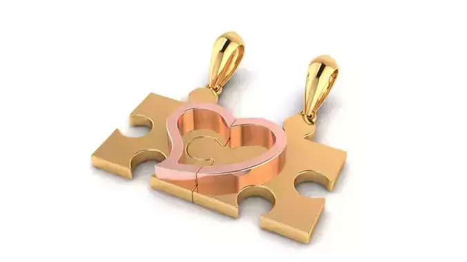 Pendant P14 The luxury Double pendant puzzle heart