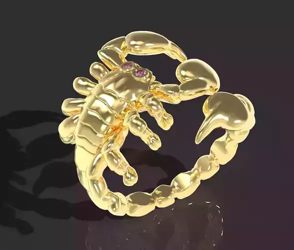 A scorpion ring 3D printable model