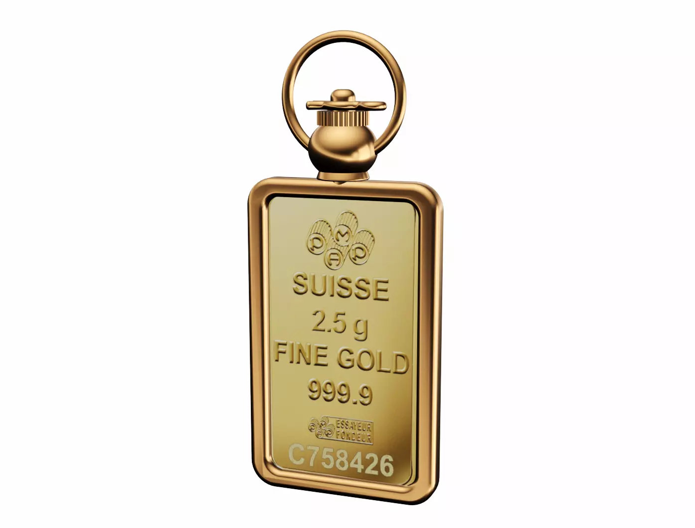 credit suisse gold fortuna pamp bar split pin frame mount 3D print model