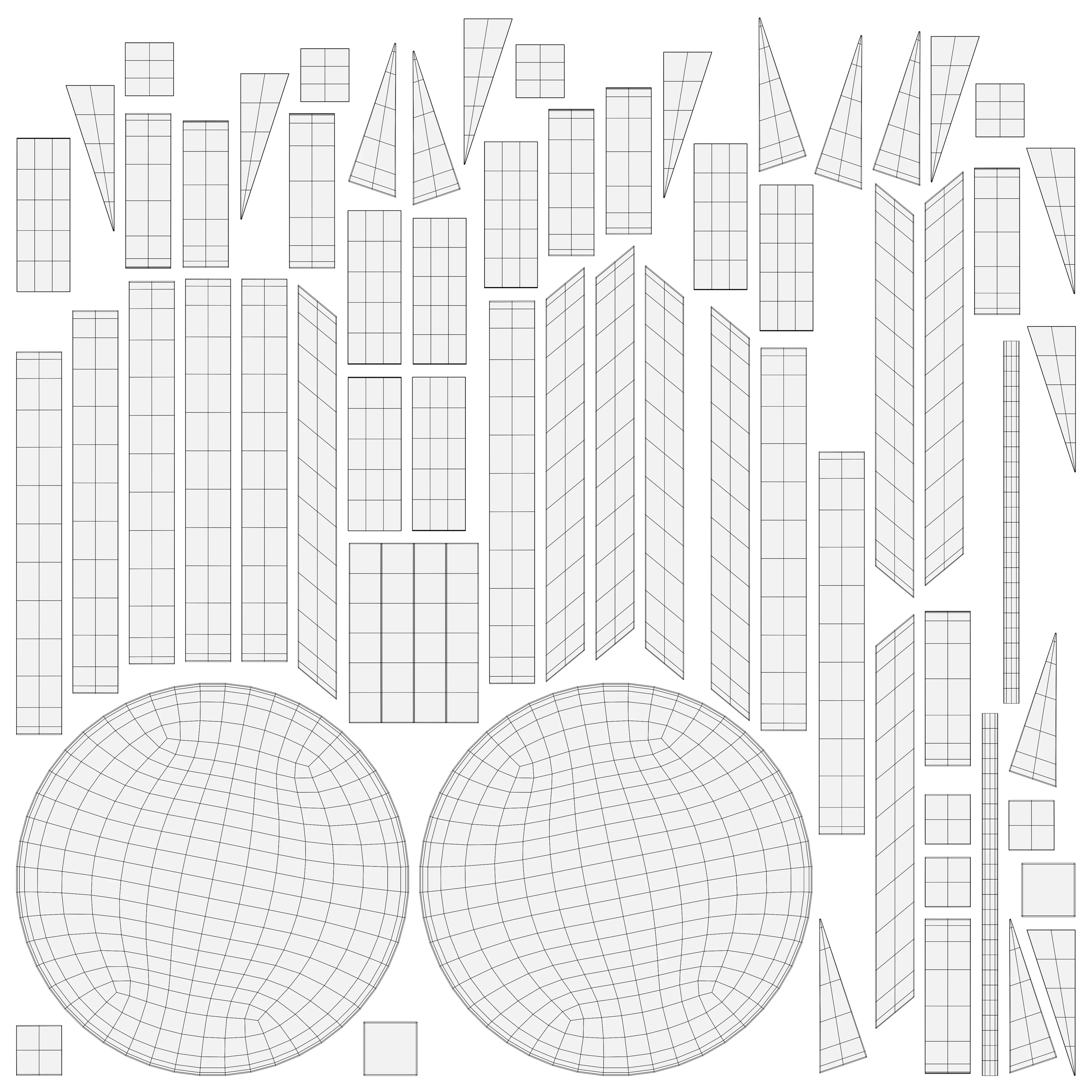 Luxury Dining Round Table and Chairs Set Low-poly 3D model_10