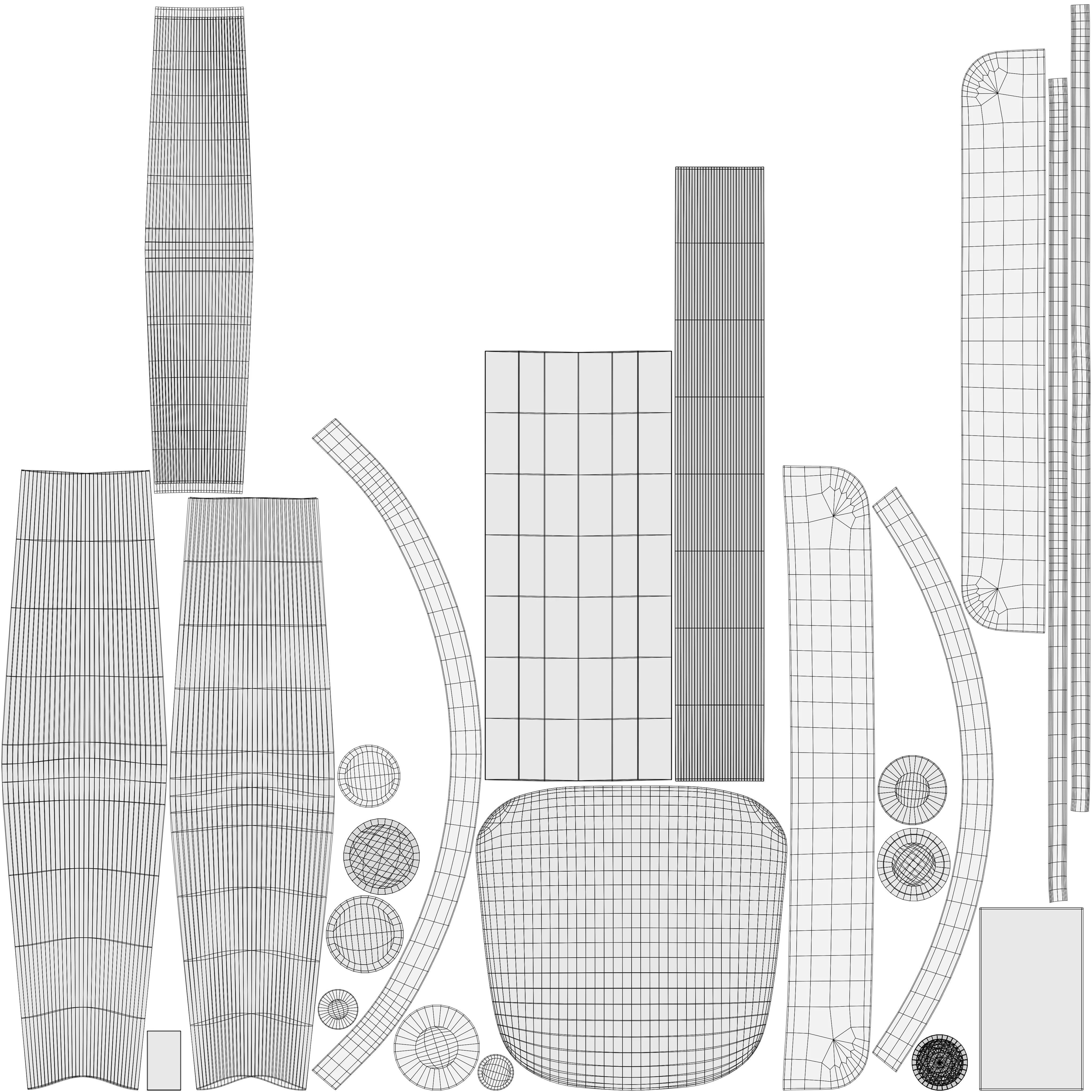 Luxury Dining Round Table and Chairs Set Low-poly 3D model_11