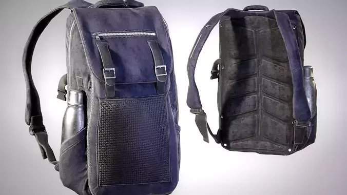 Backpack Game-Ready Low-poly 3D model