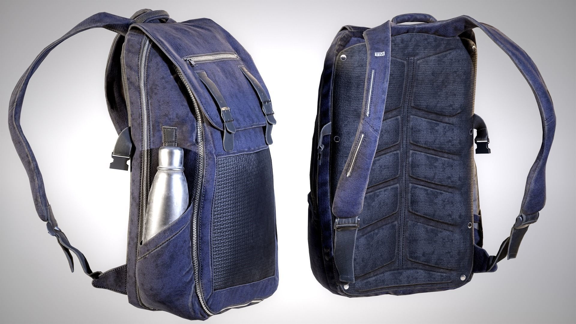 Backpack Game-Ready Low-poly 3D model_9