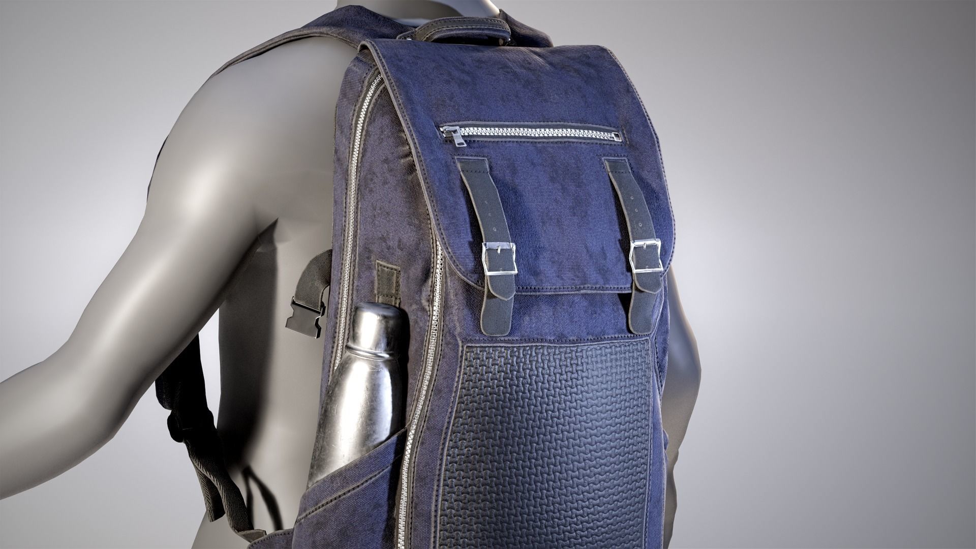 Backpack Game-Ready Low-poly 3D model_5