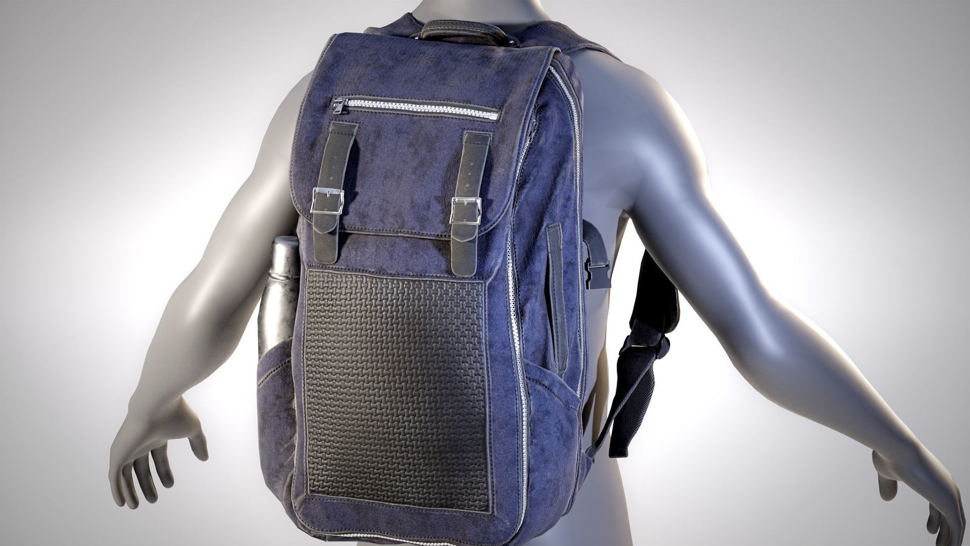 Backpack Game-Ready Low-poly 3D model_4