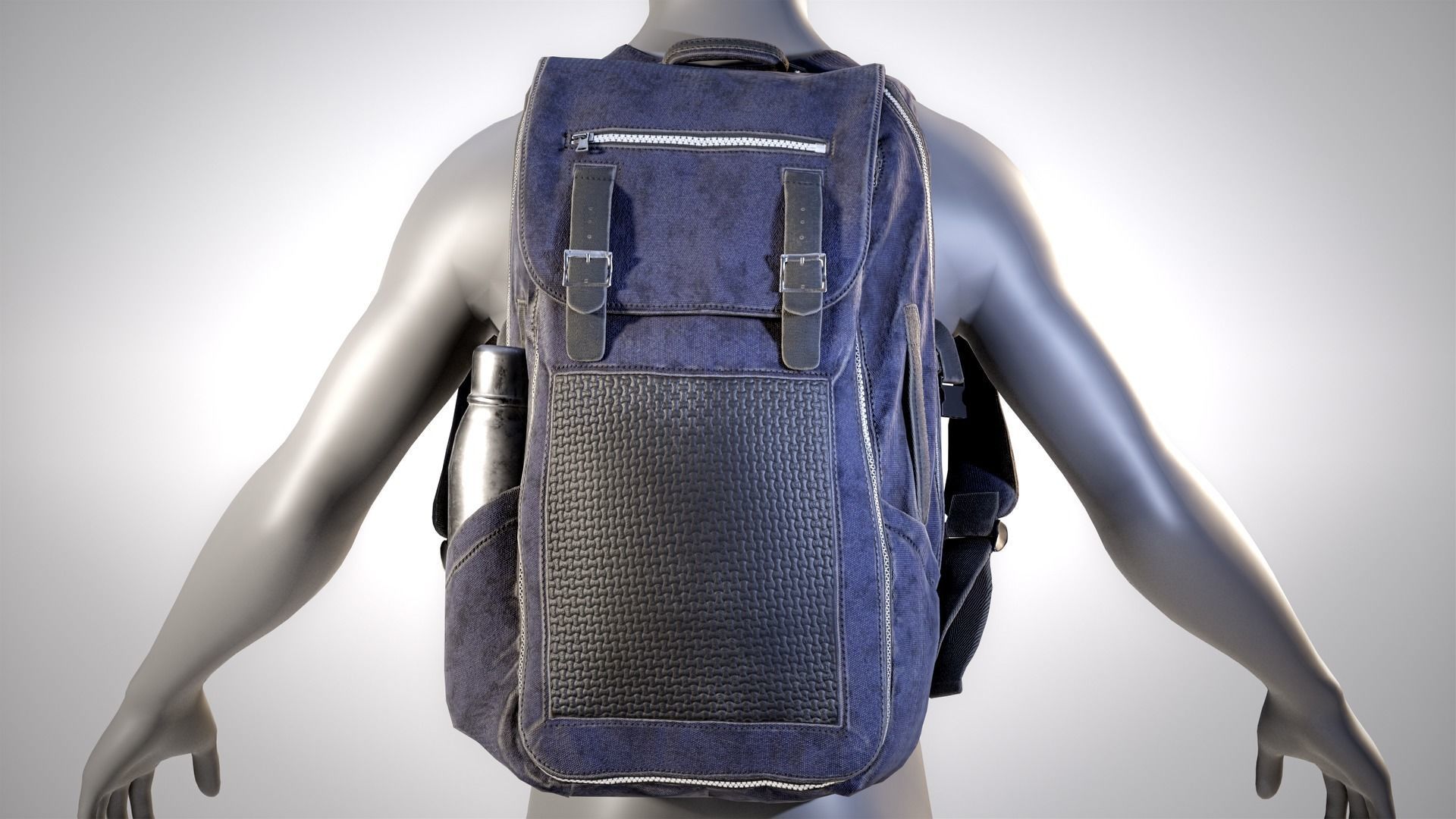 Backpack Game-Ready Low-poly 3D model_7