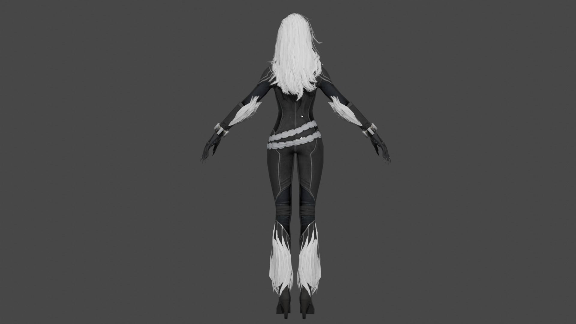 Black Cat Low-poly 3D model_4