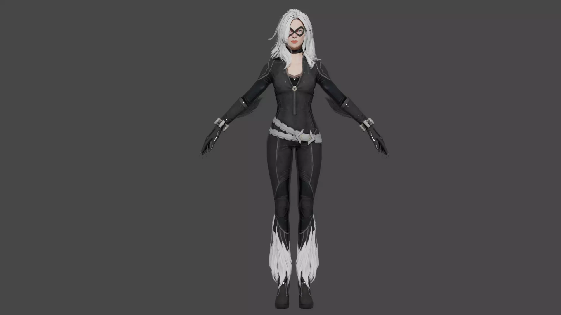 Black Cat Low-poly 3D model_0