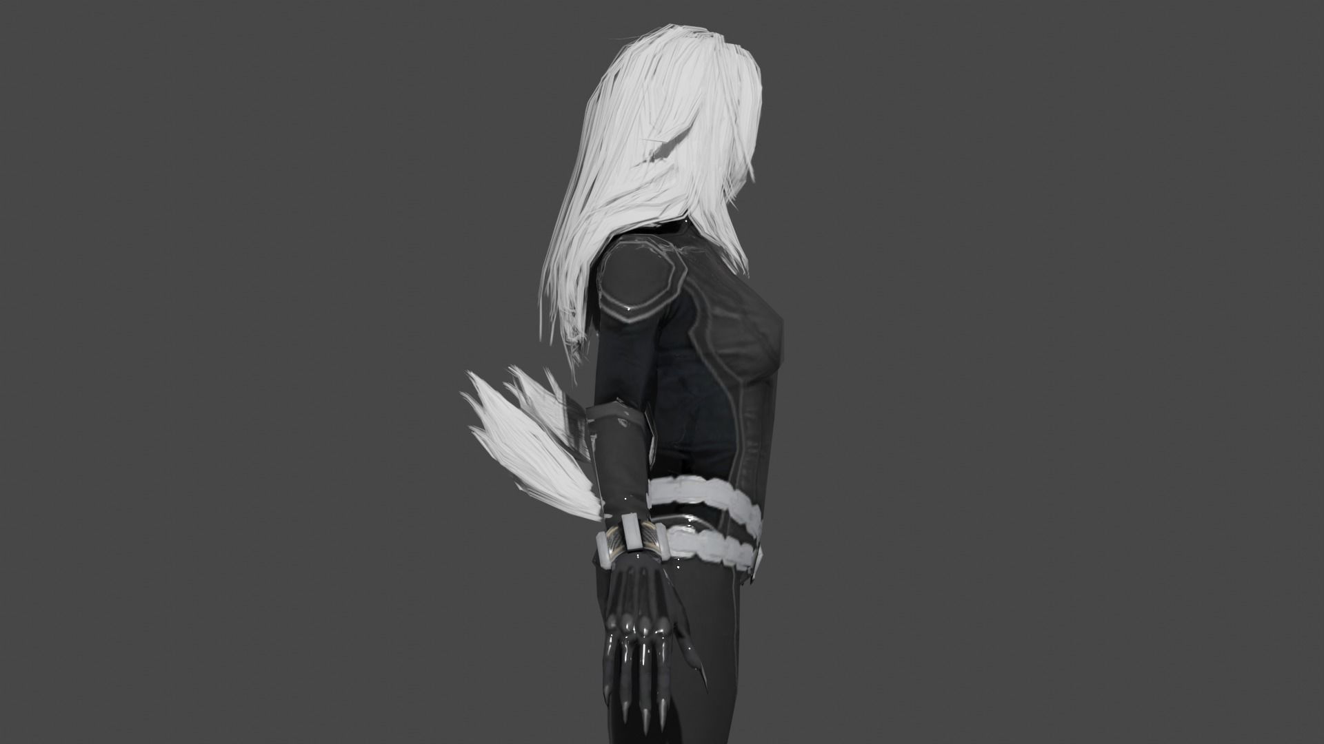 Black Cat Low-poly 3D model_3