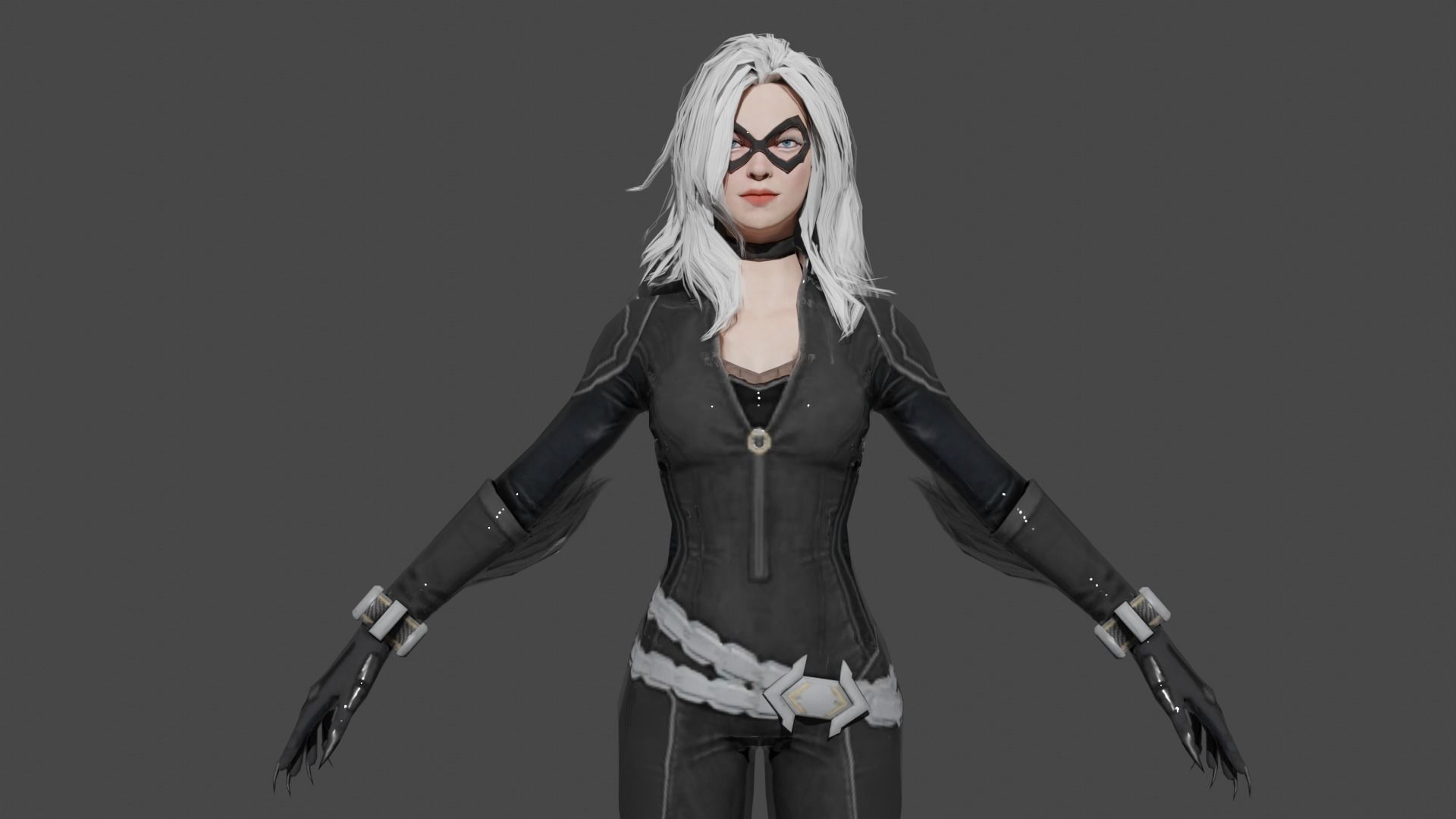 Black Cat Low-poly 3D model_1