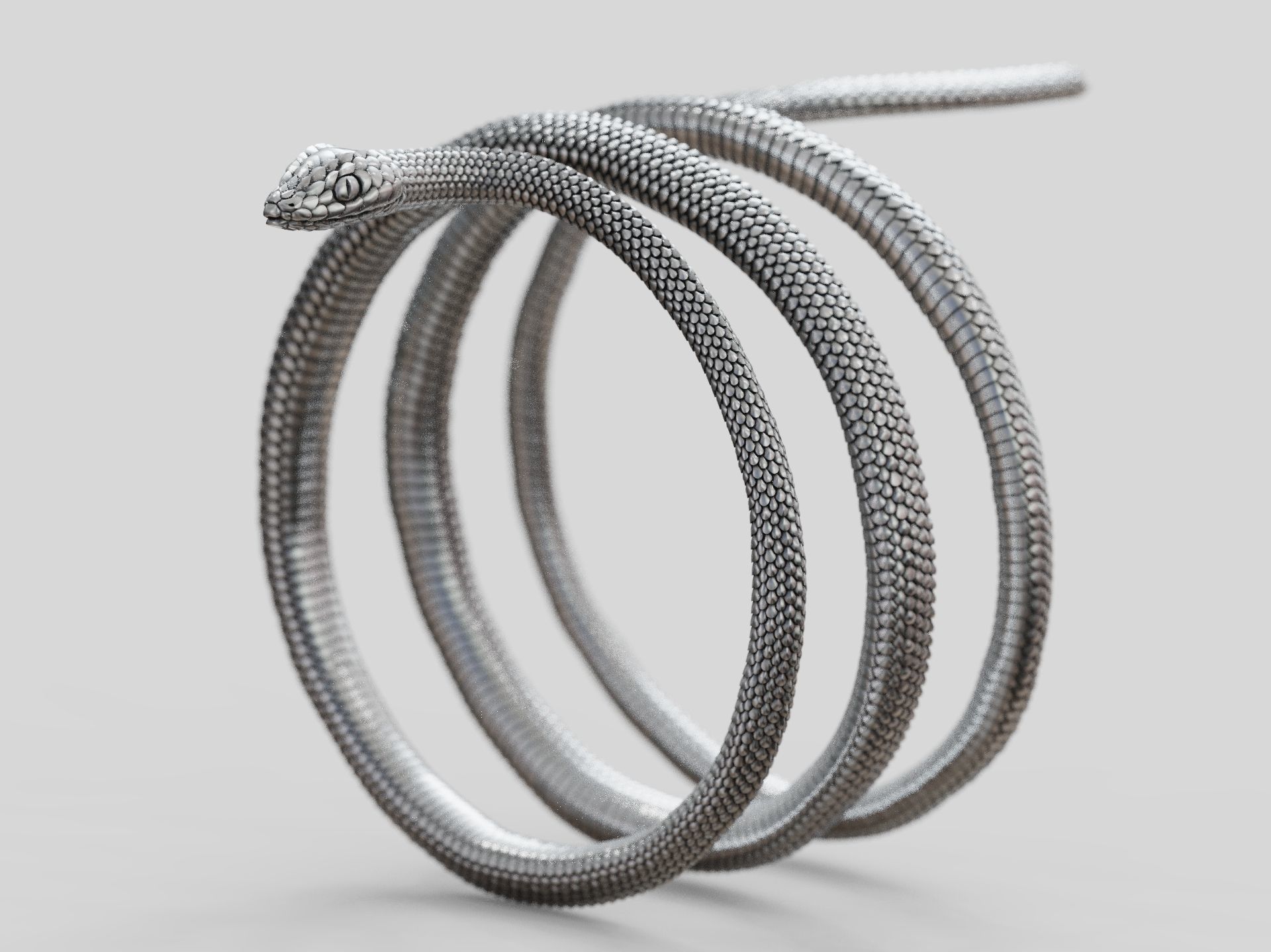Snake wrap around ring 3D print model_3