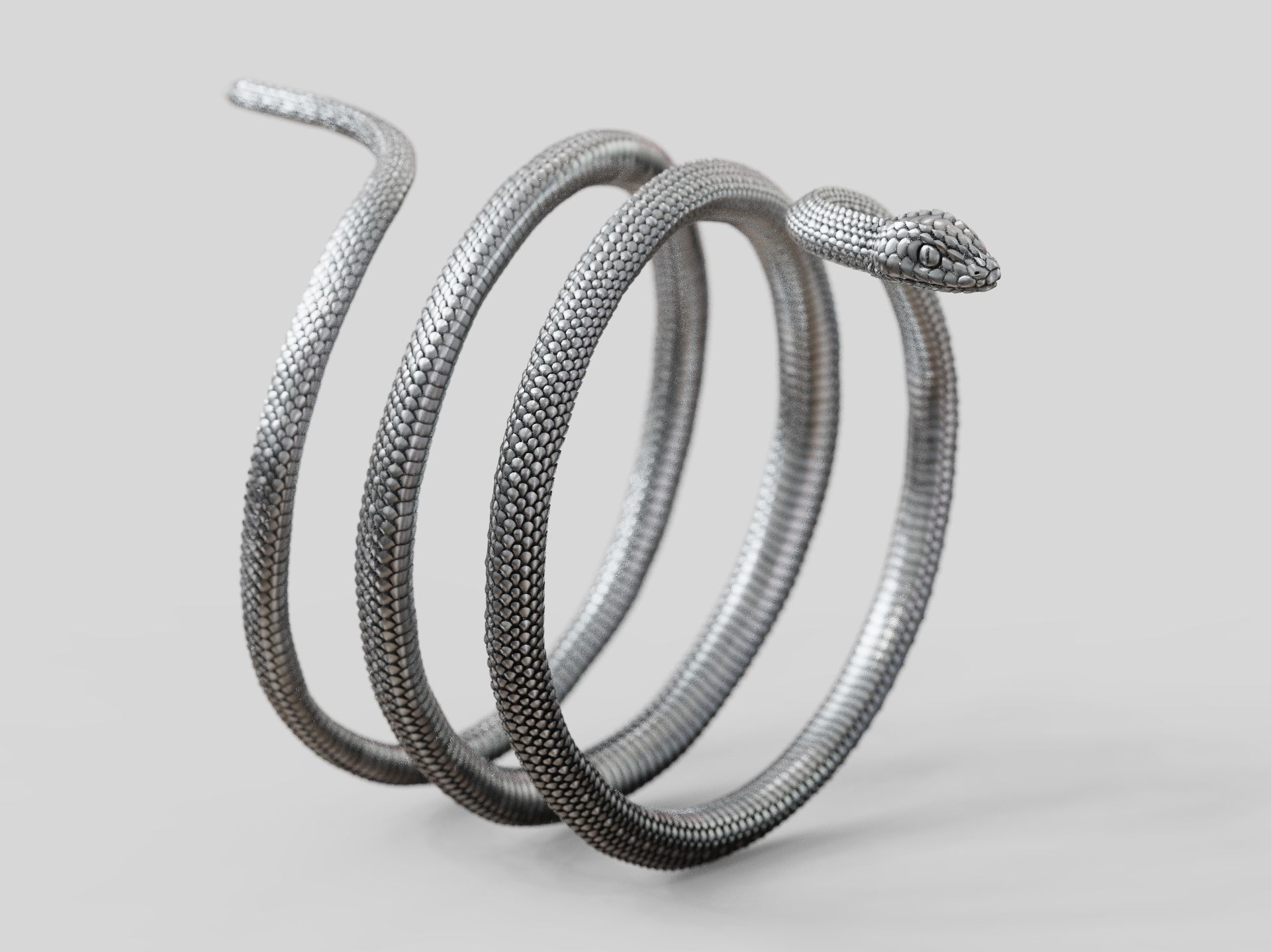 Snake wrap around ring 3D print model_4