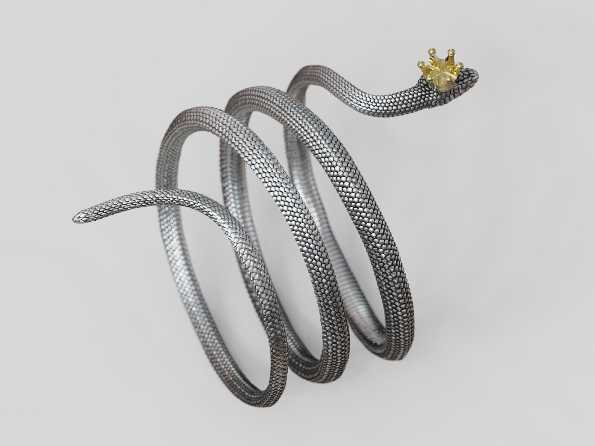 Snake wrap around ring 3D print model_6