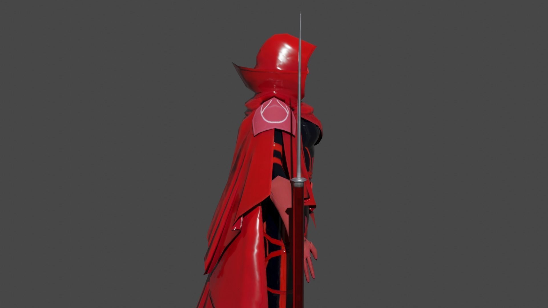 Black Widow Low-poly 3D model_3