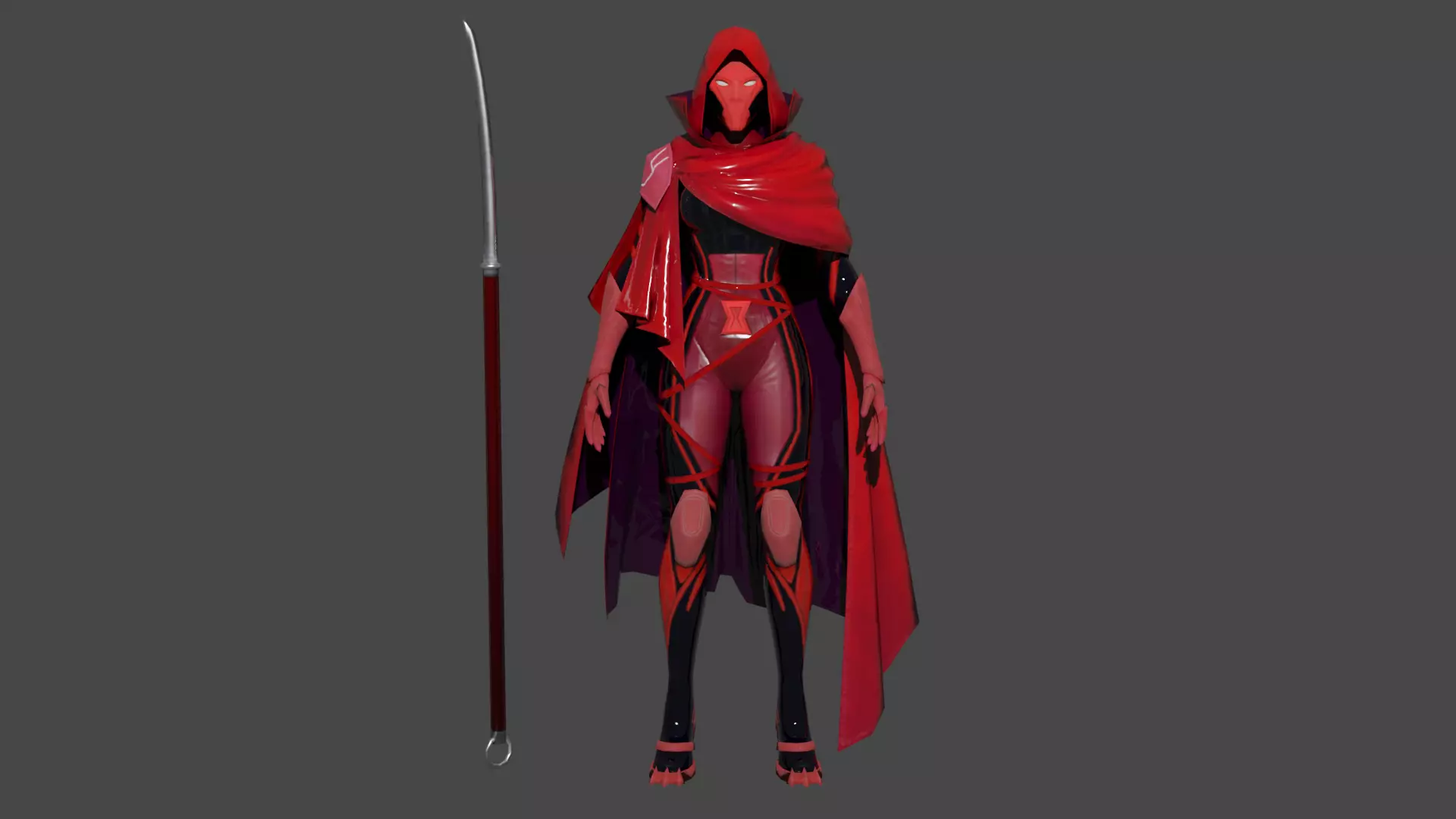 Black Widow Low-poly 3D model_0