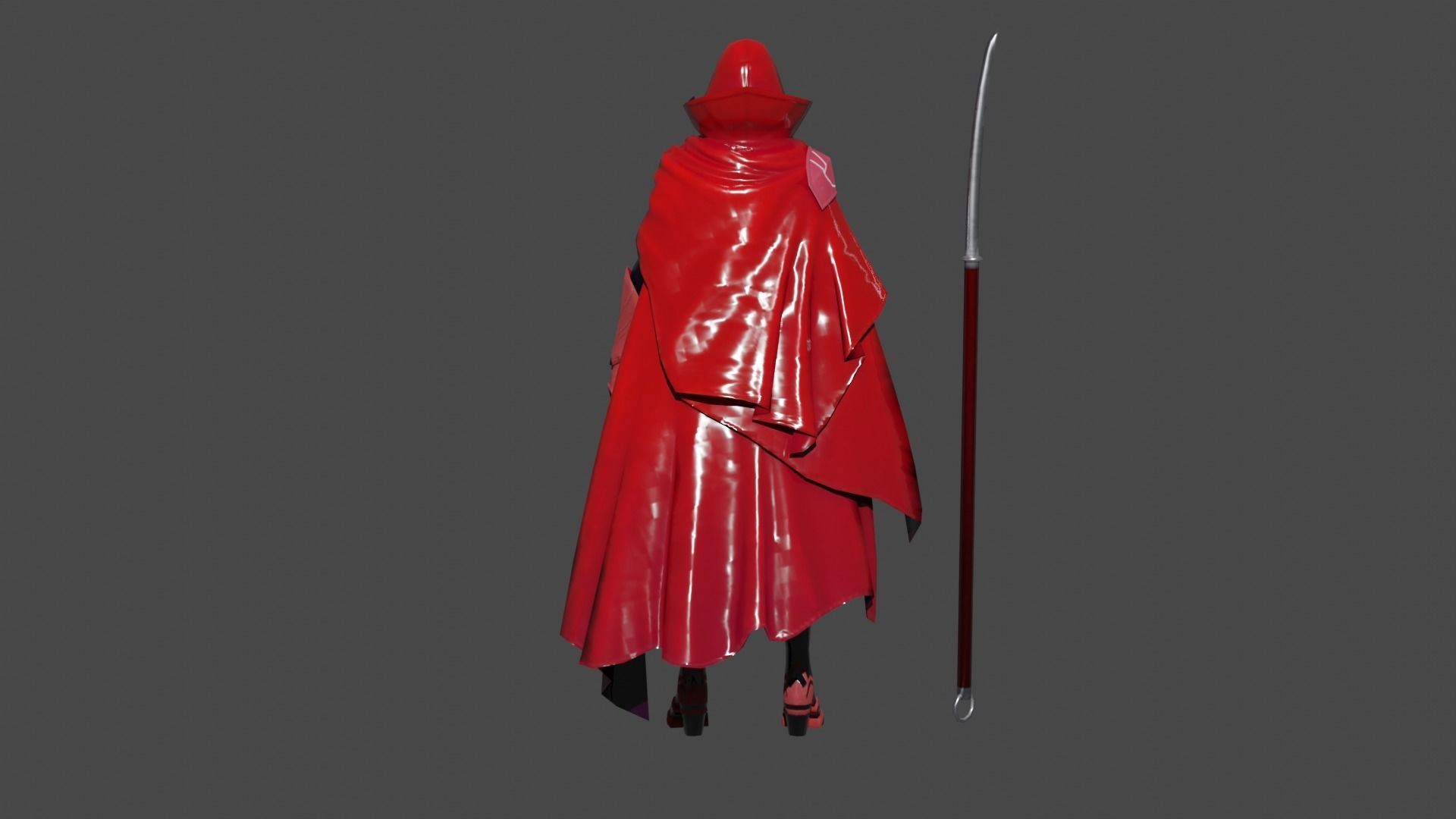 Black Widow Low-poly 3D model_4