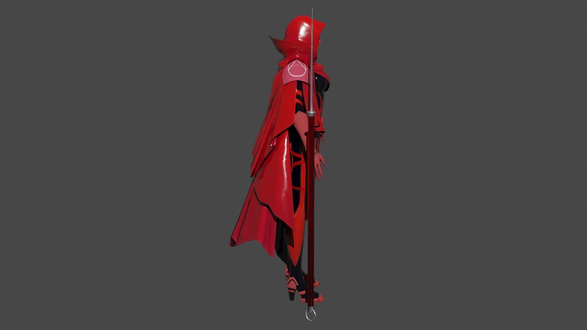 Black Widow Low-poly 3D model_2