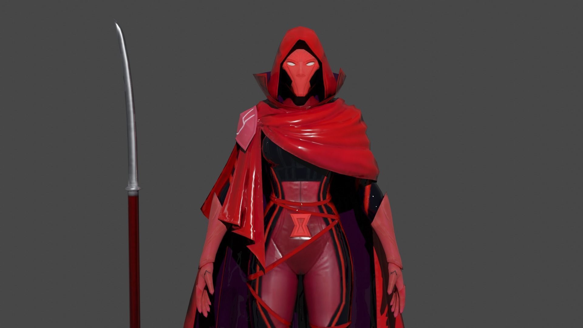 Black Widow Low-poly 3D model_1