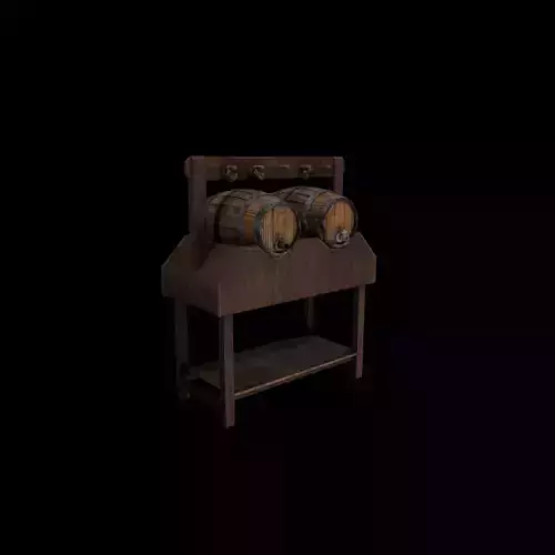 Barrel Stand Low-poly 3D model