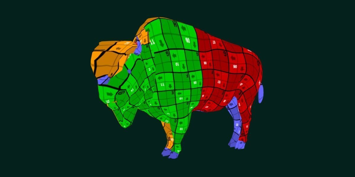 Wood Bison Mammal Low-poly 3D model_7