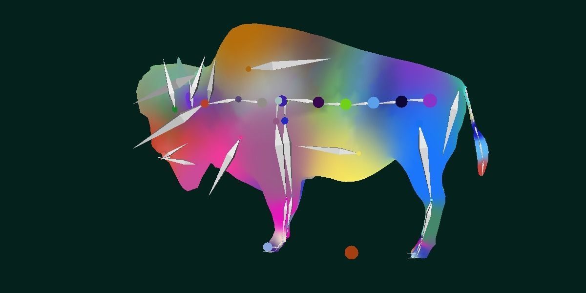 Wood Bison Mammal Low-poly 3D model_11