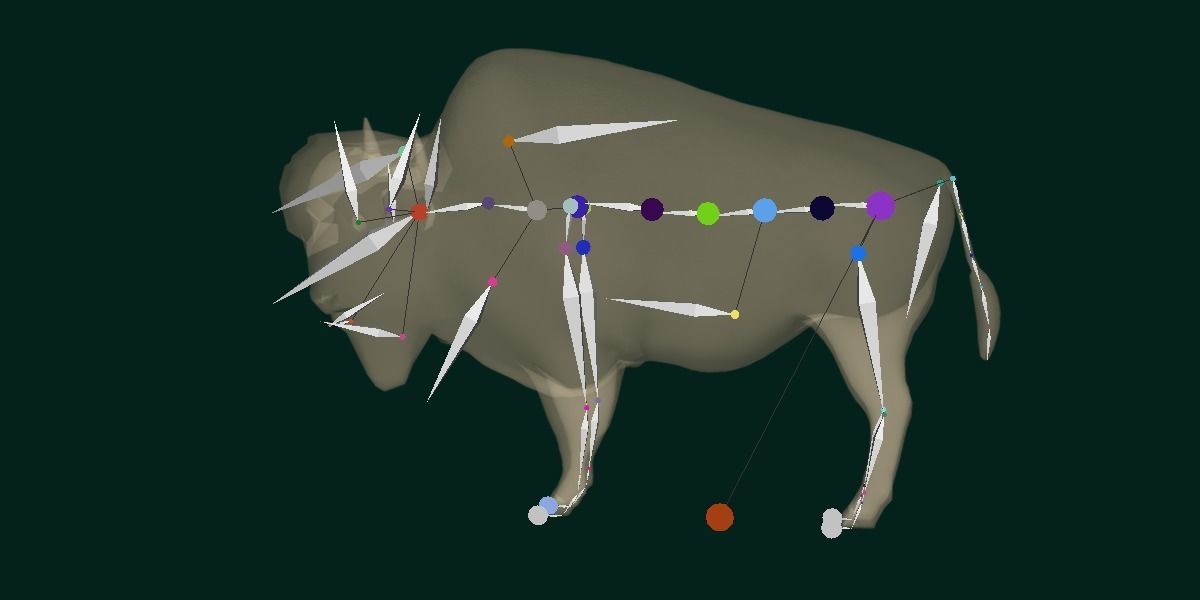 Wood Bison Mammal Low-poly 3D model_10