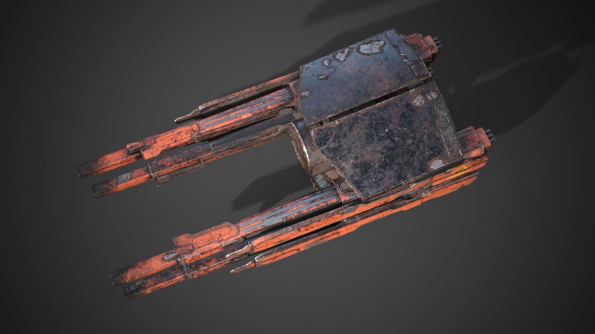 Sci-fi close combat gun turret  Low-poly 3D model_3