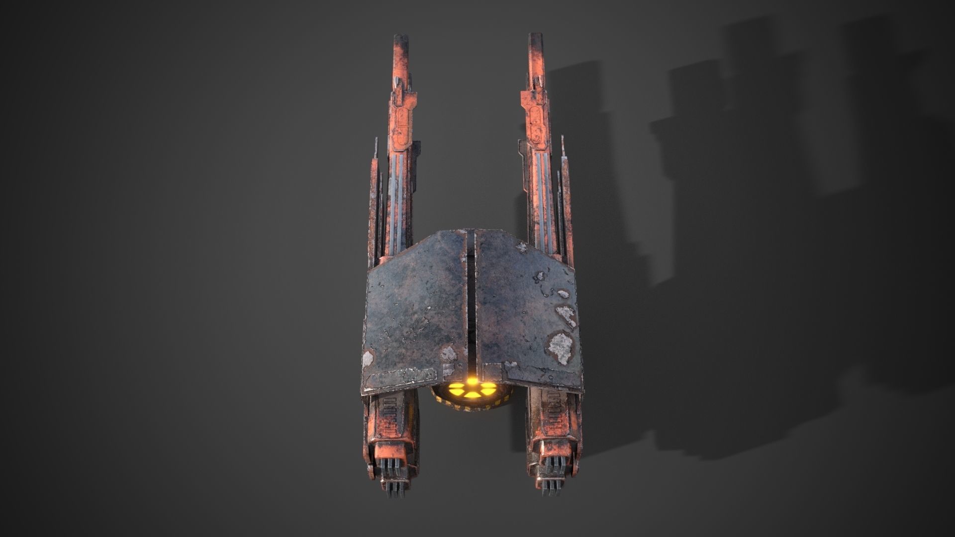 Sci-fi close combat gun turret  Low-poly 3D model_11