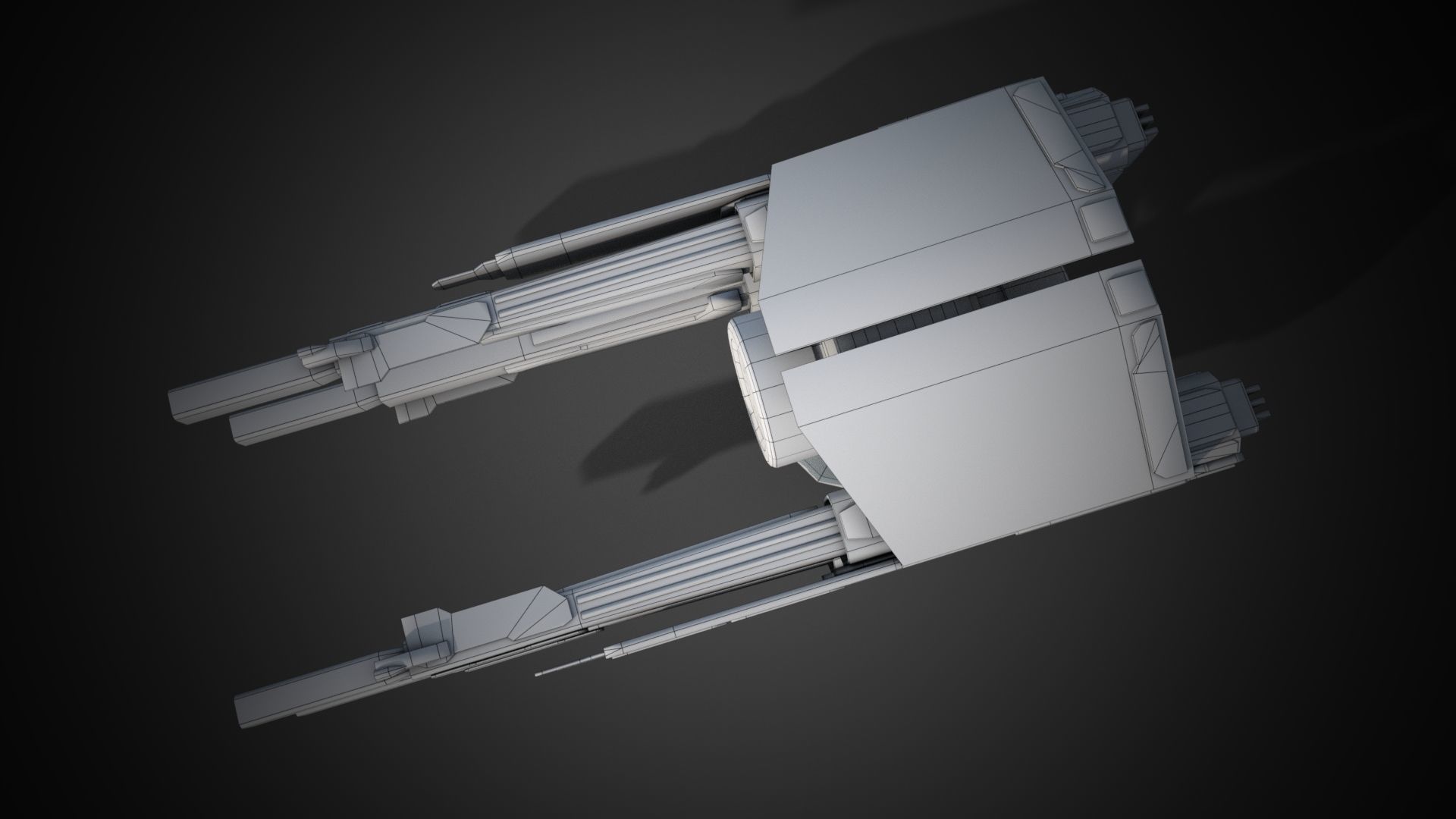 Sci-fi close combat gun turret  Low-poly 3D model_24