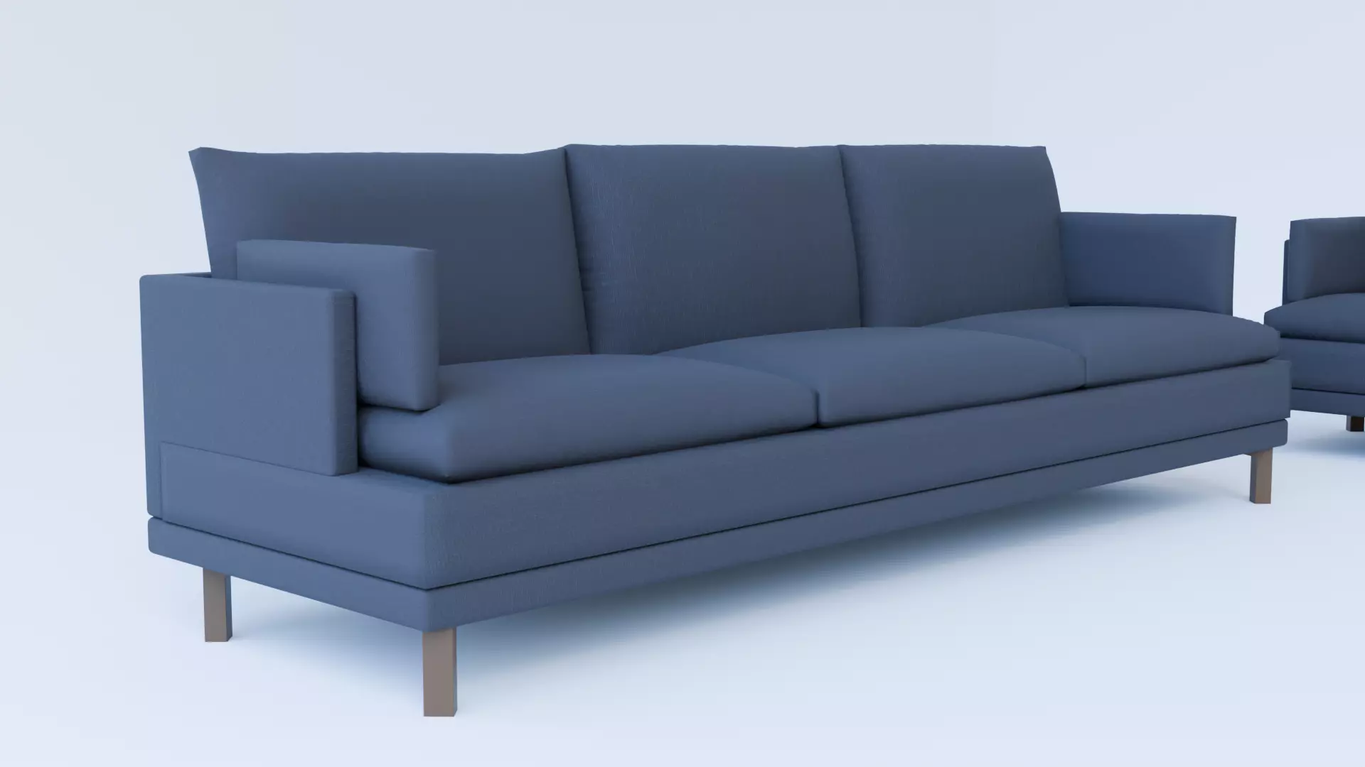 Modern Couch Sofa Low-poly 3D model_0