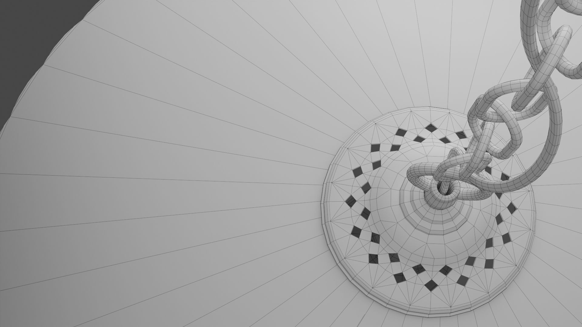 Stained glass ceiling pendant lamp with peacock pattern Low-poly 3D model_9