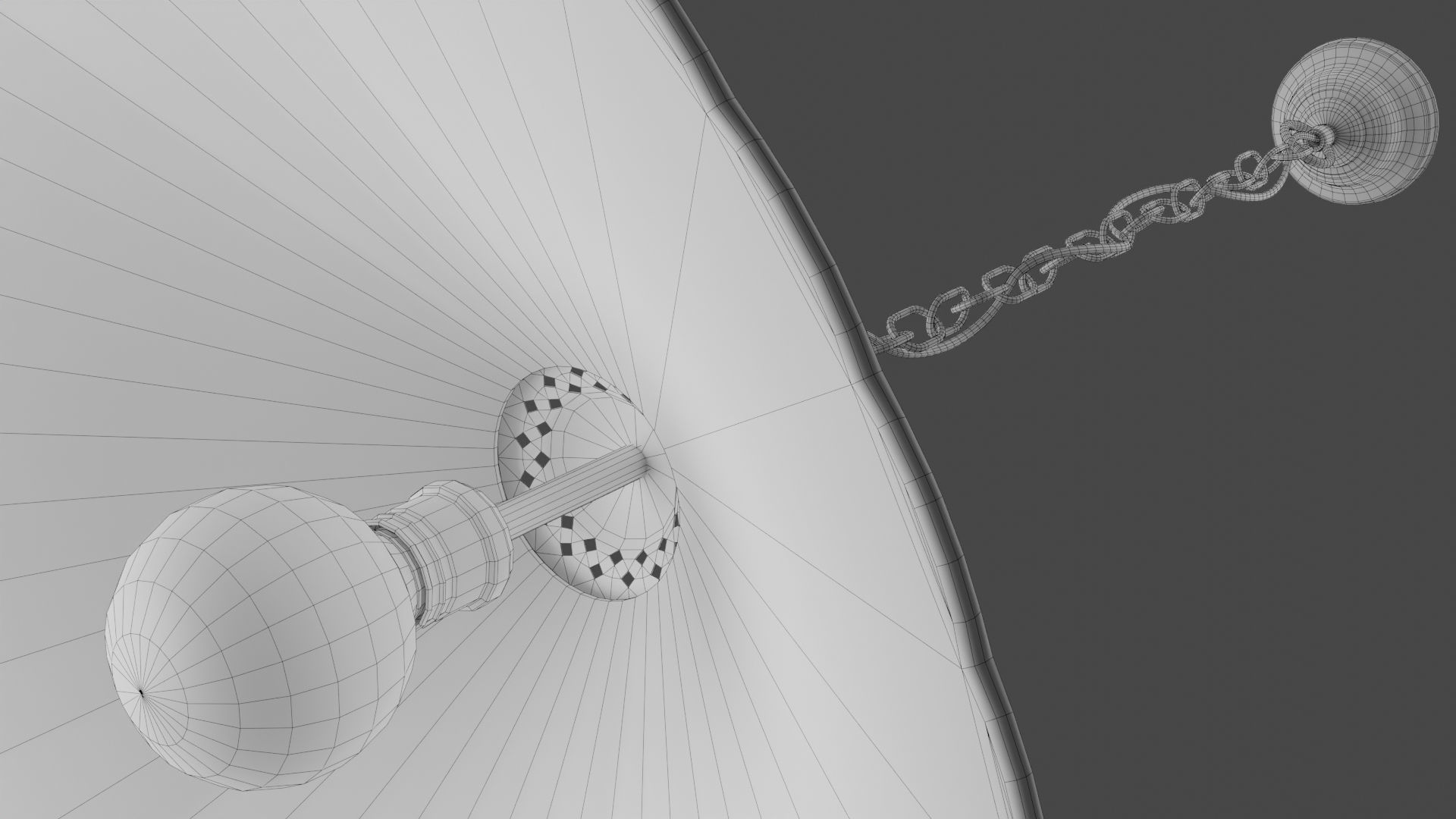 Stained glass ceiling pendant lamp with peacock pattern Low-poly 3D model_11