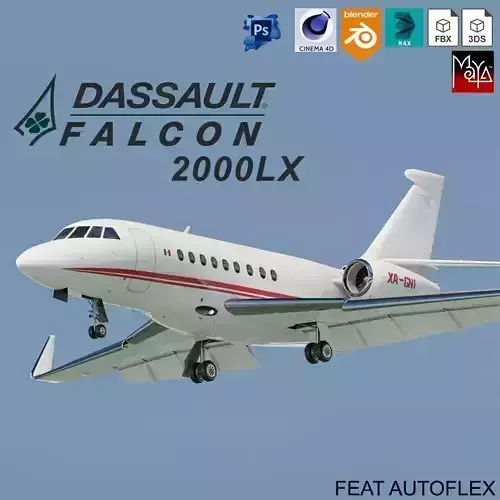 Dassault Falcon 2000LX Low-poly 3D model