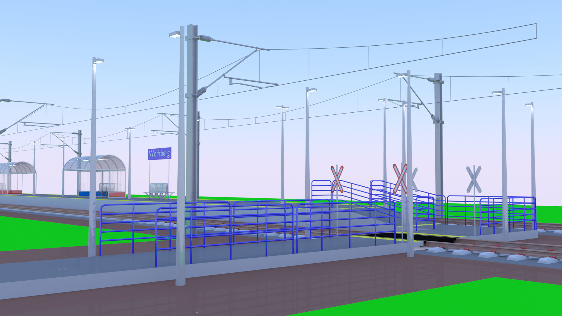 Railway station and bridge III 3D Model Collection_10