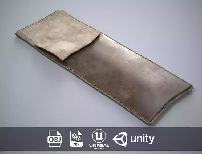 Medieval Sleeping Bag - Leather and Felt Low-poly 3D model