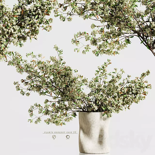 plants bouquet vase 35 3D model