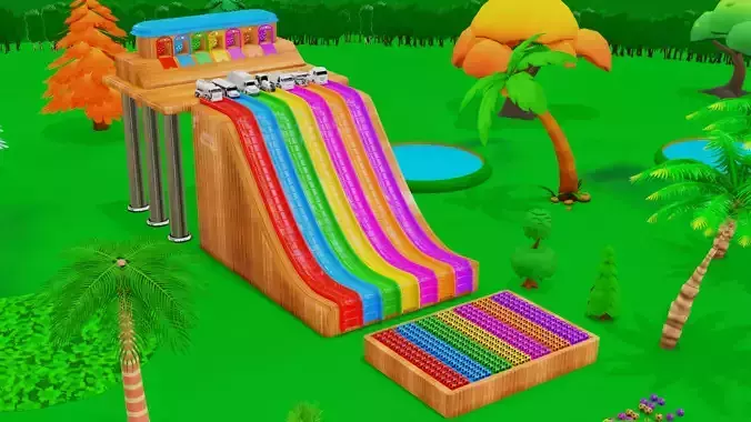 Cube Pool Filled by Soccer Balls 3D model