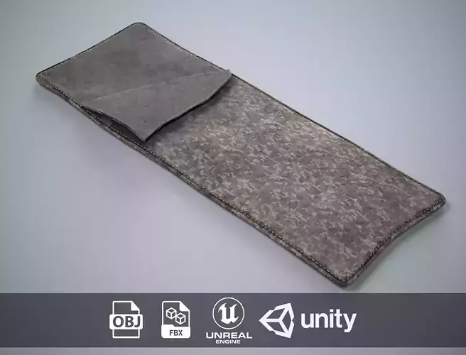 Military Sleeping Bag - Worn Pixel Low-poly 3D model