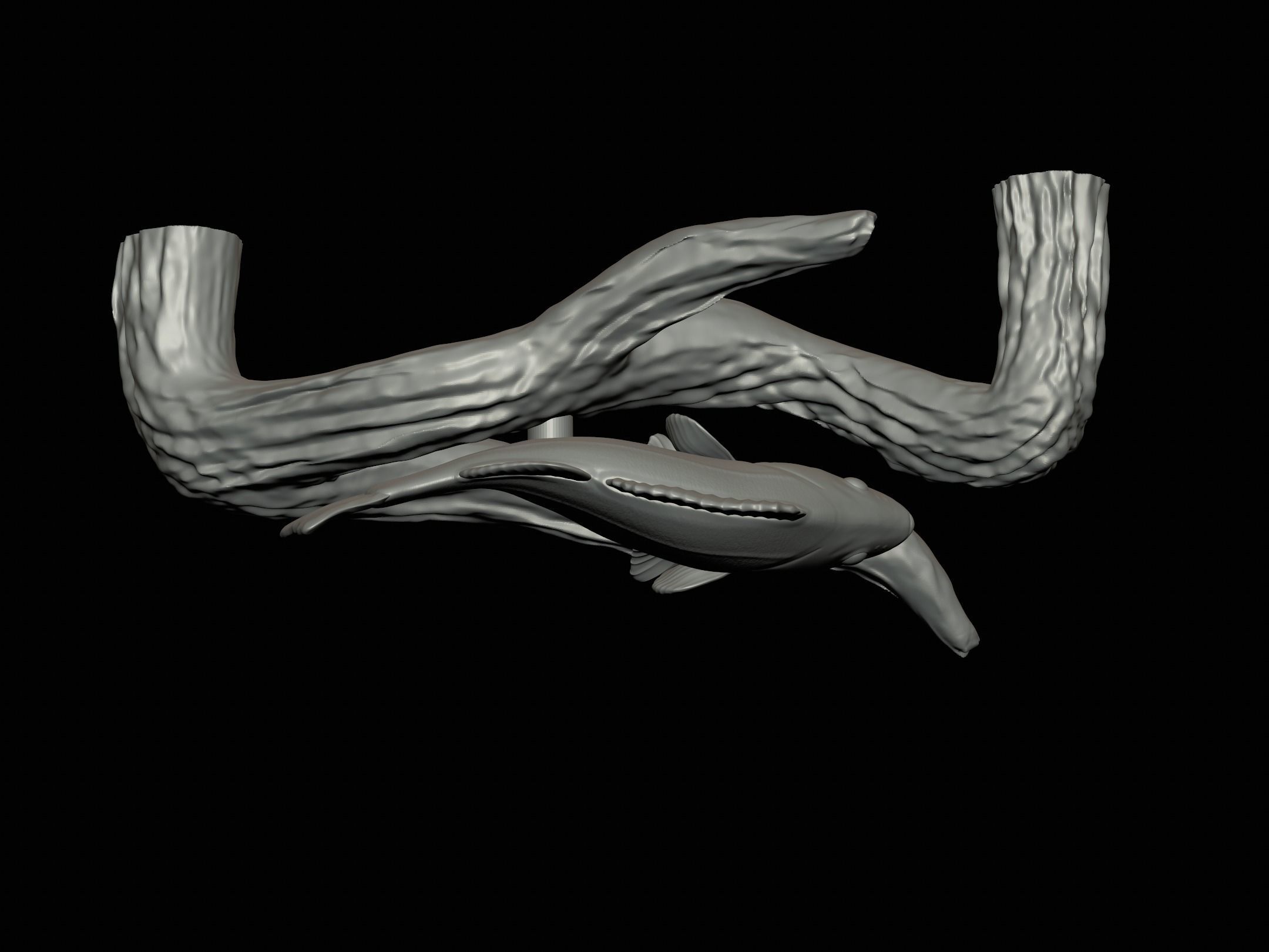 PERCH UNDERWATER STATUE ON THE WALL DETAILED TEXTURE 3D print model_17