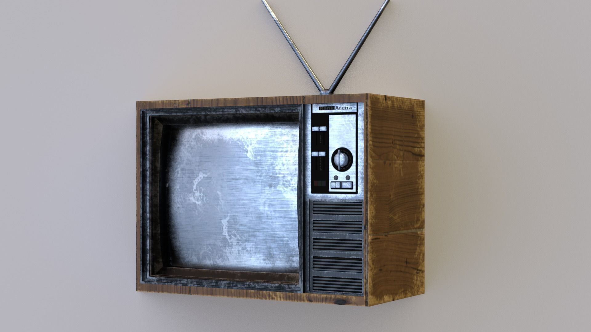CRT TV Low-poly 3D model_1