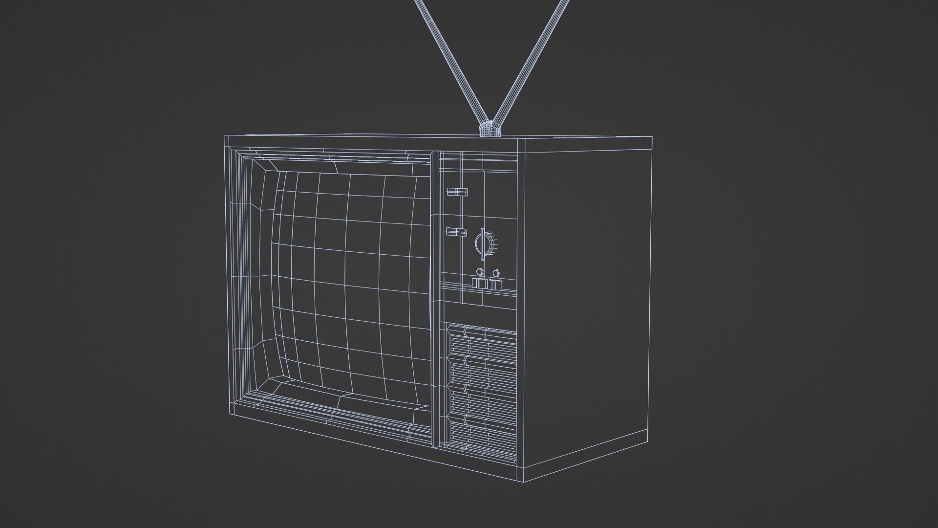 CRT TV Low-poly 3D model_4