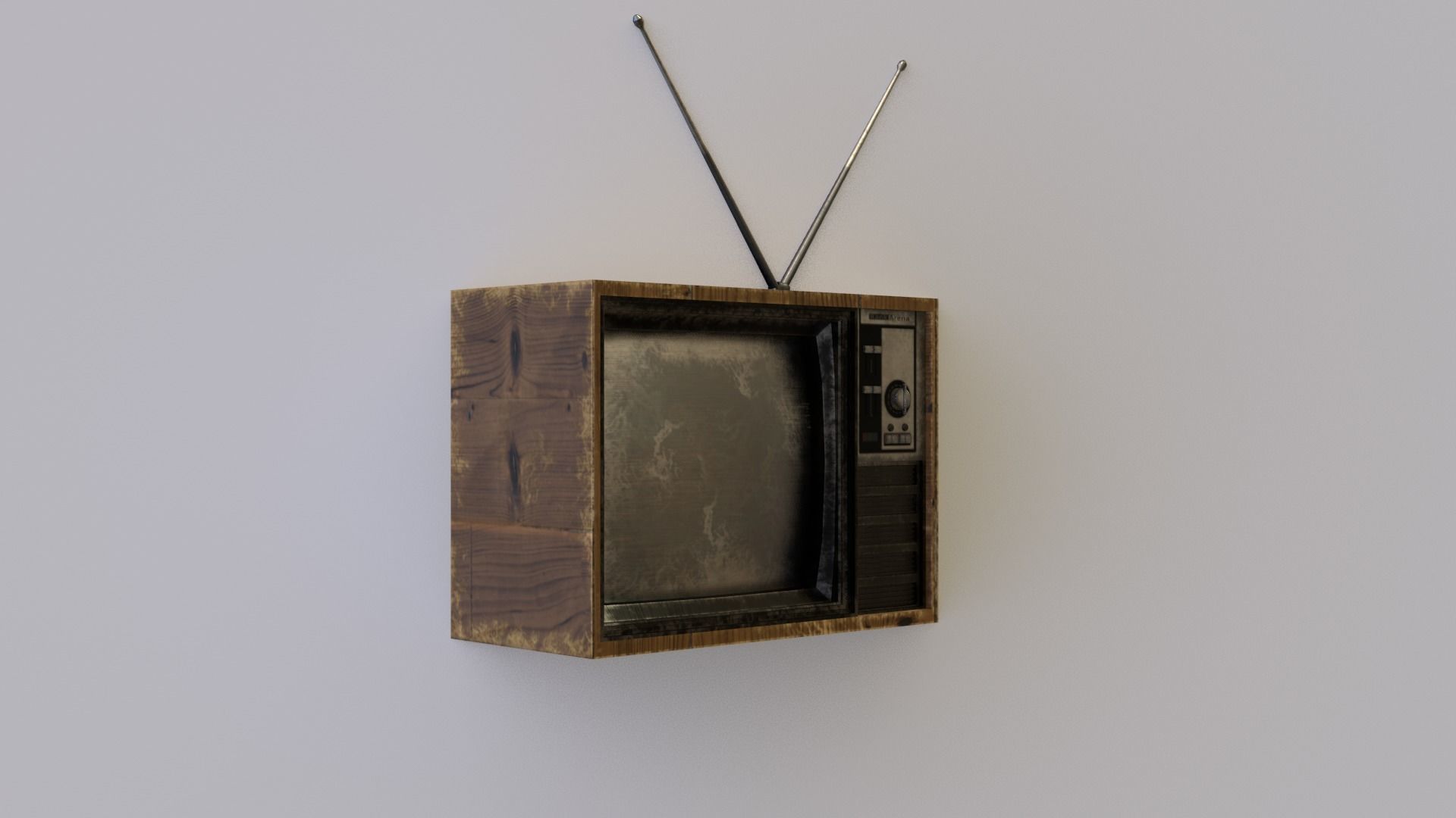 CRT TV Low-poly 3D model_3