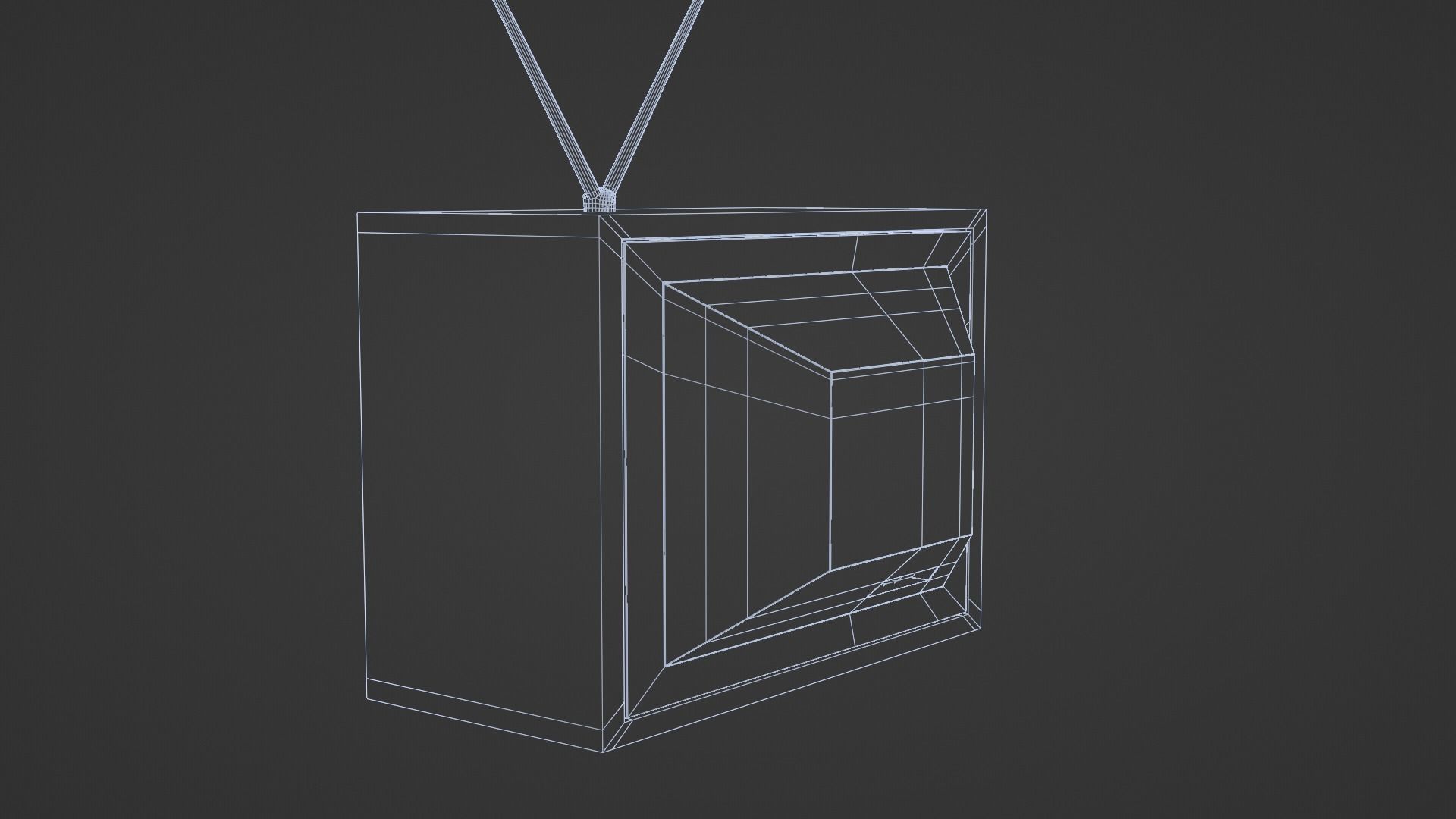 CRT TV Low-poly 3D model_5