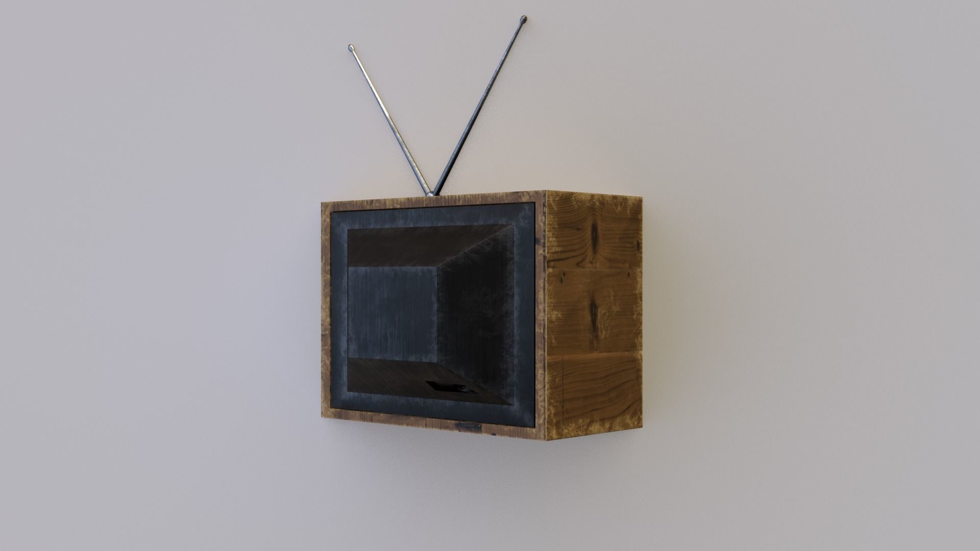 CRT TV Low-poly 3D model_2