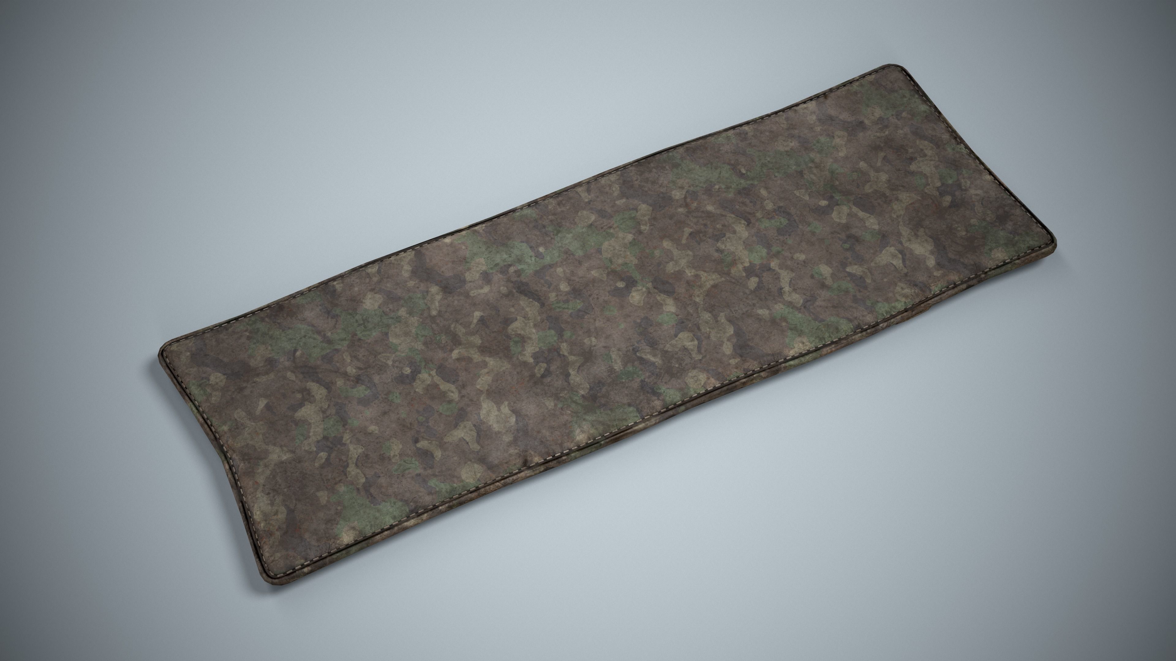 Military Sleeping Bag - Worn Camouflage Low-poly 3D model_7
