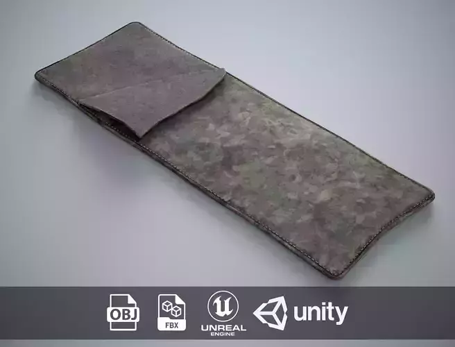 Military Sleeping Bag - Worn Camouflage Low-poly 3D model