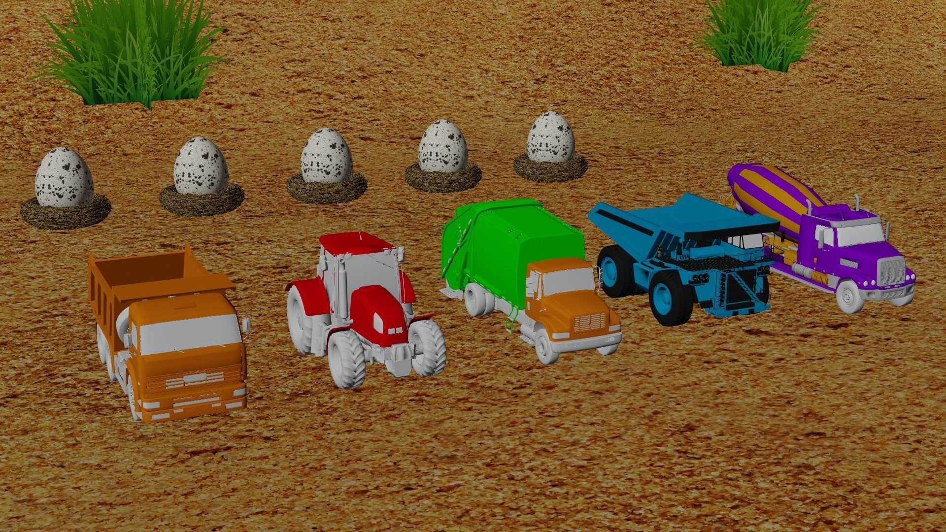 Vehicles Come out from Egg 3D model_2
