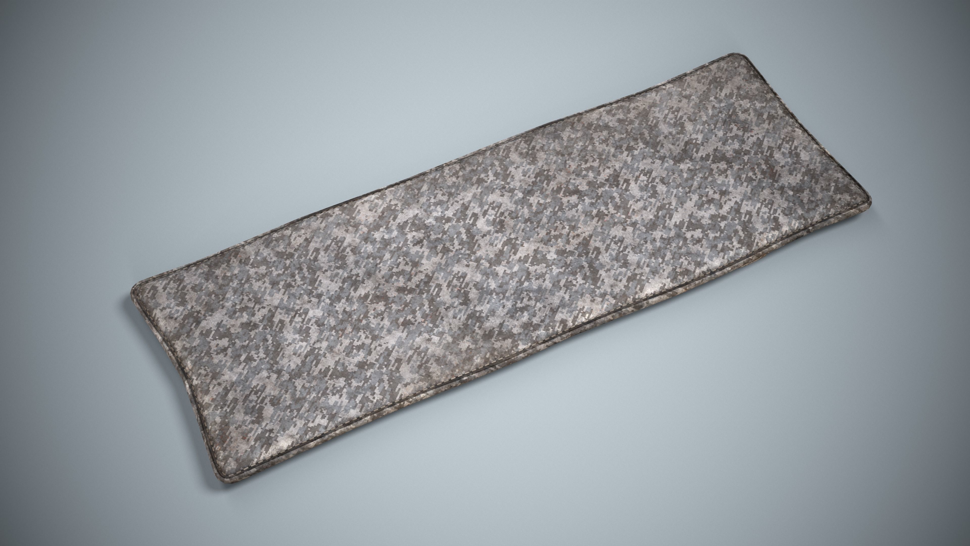 Military Sleeping Bag - Winter Pixel Bedroll Low-poly 3D model_7